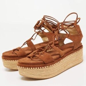 Stuart Weitzman Brown Gladiator Sandals